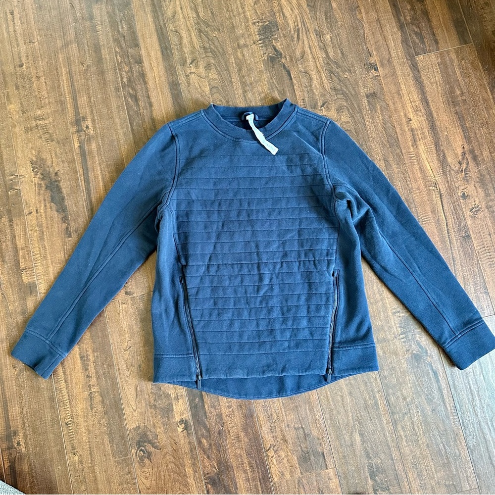 Lululemon Quilt Top Navy Blue Sweatshirt With Double Zippers SZ-6
